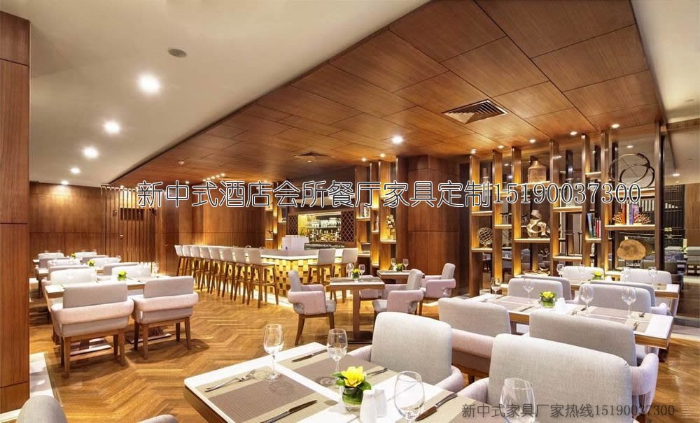 新中式酒店家具餐桌餐椅组合6